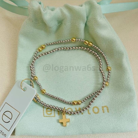 E newton Cross Gold and Silver Bracelet set - Picture 1 of 3